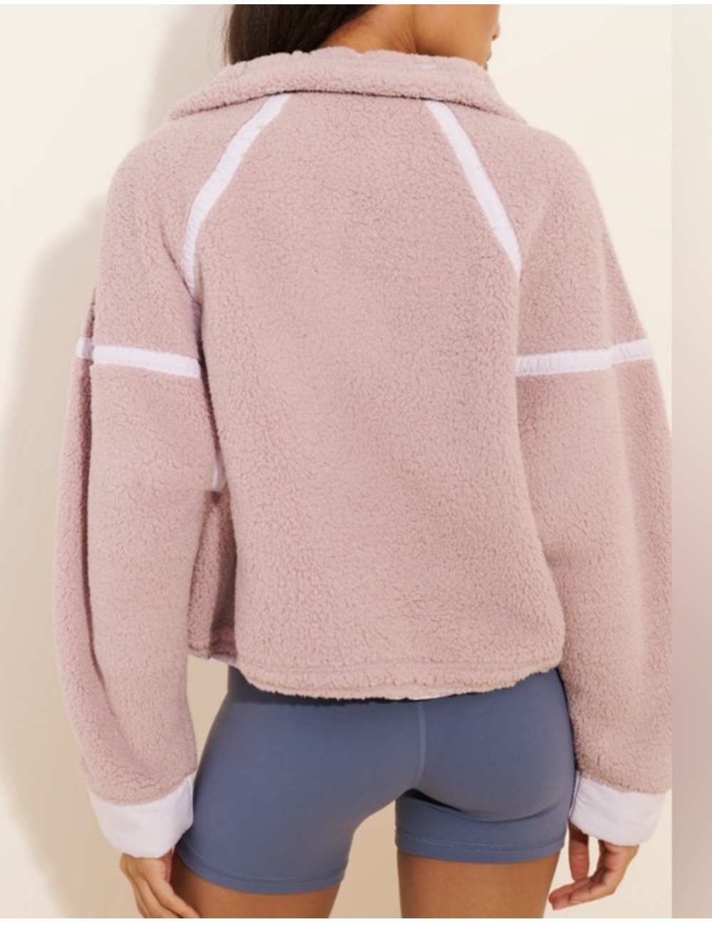 Free People Mountain High 1/2 Zip Fleece Pullover in Neutral Mauve - Picture 2 of 9